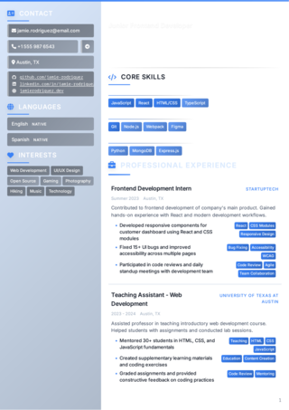 Printer-Friendly Design CV - Page 1