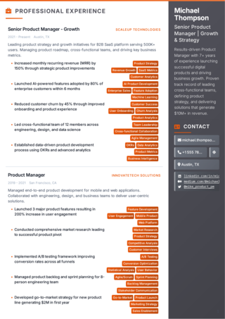 Compact Executive CV - Page 1