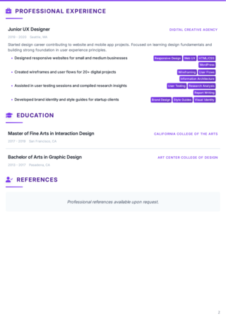 Creative Bold Styling CV - Page 2